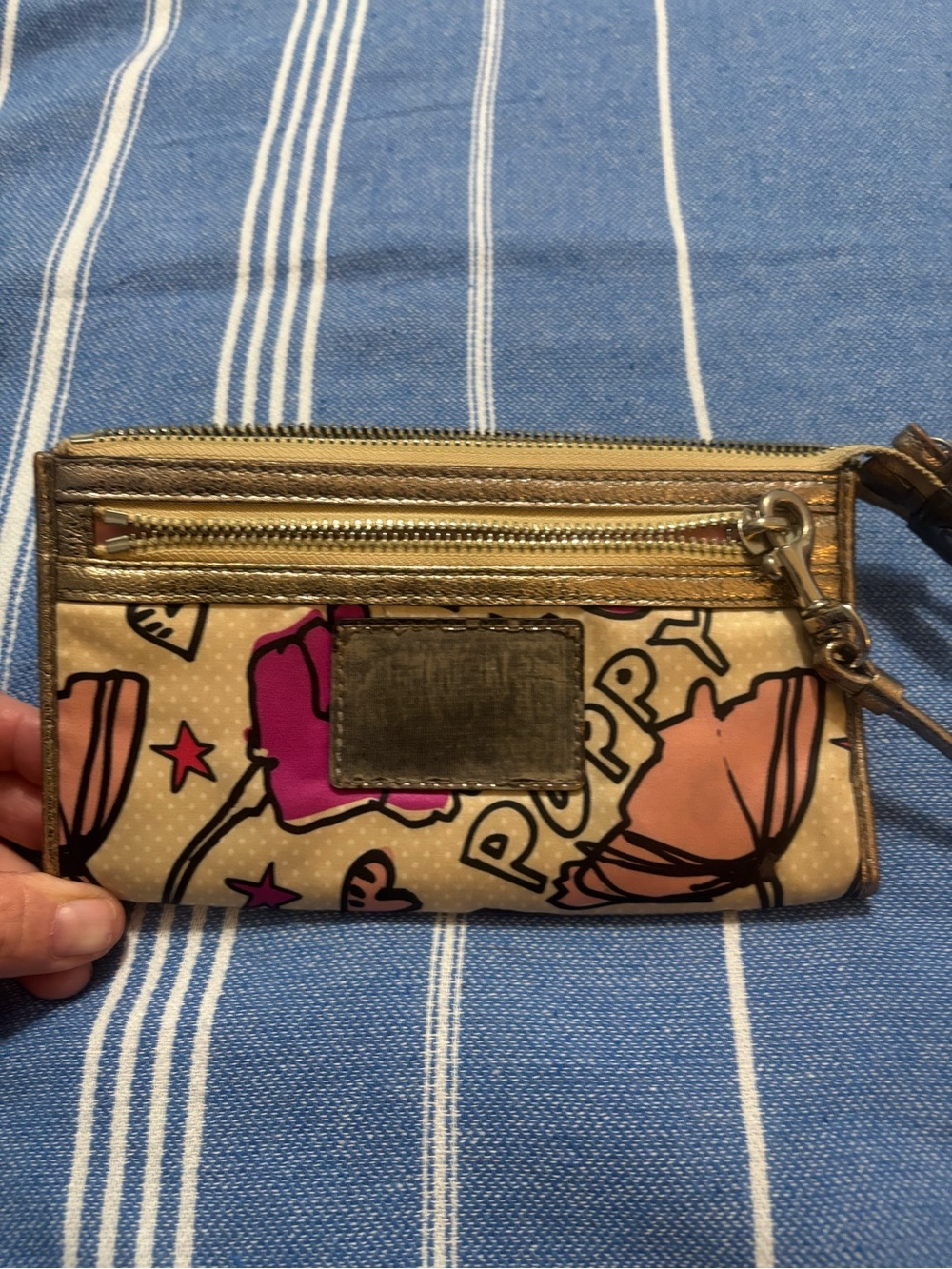 *****PROJECT WALLET** Coach Beige Floral Wristlet Poppy Print Wallet